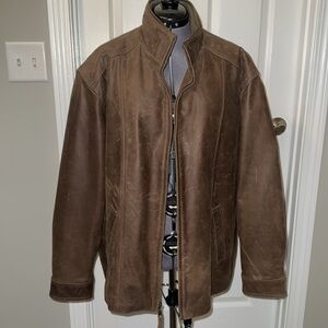 Jos. A. Bank XL brown leather jacket / coat